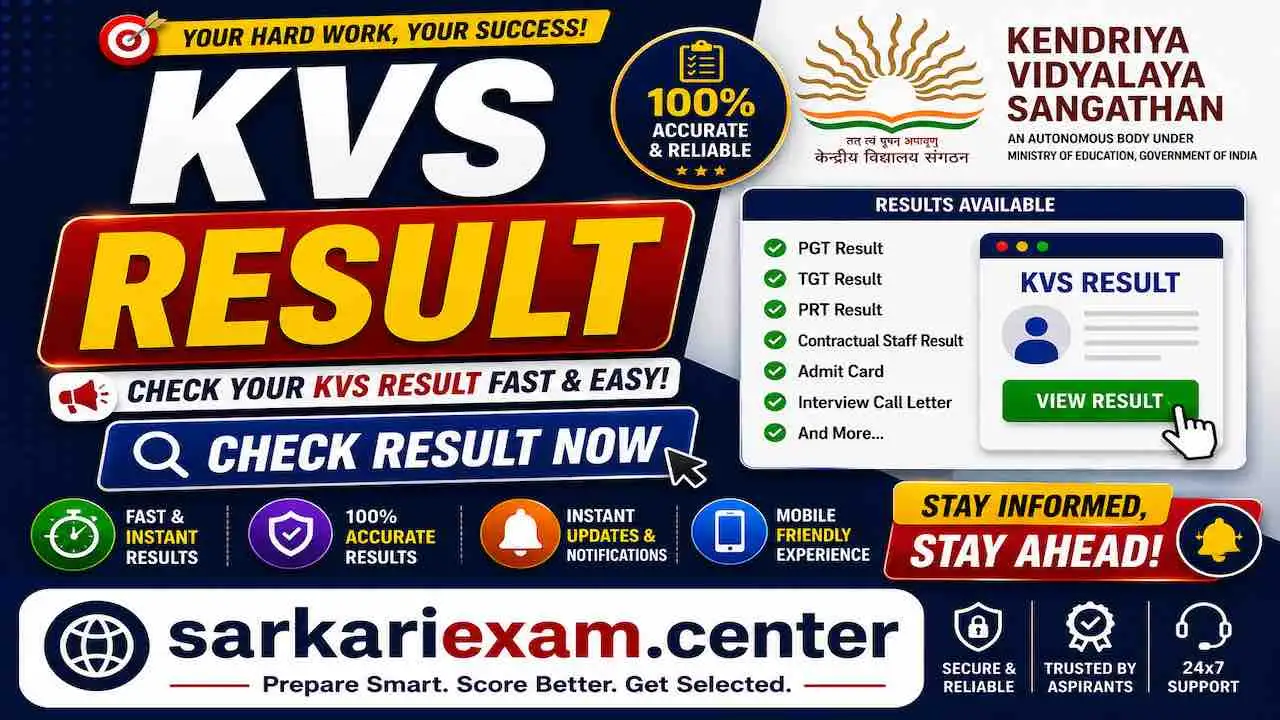 Check your KVS exam results now
